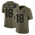 Johmsee NE.Patriots #18 Kyle Williams Player Olive Salute To Service Limited Stitched Jerseys
