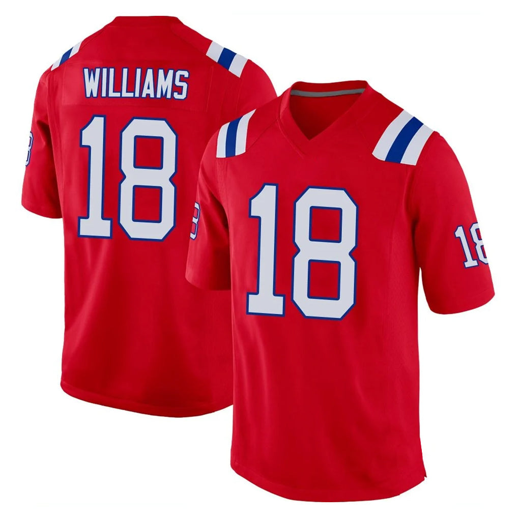 Johmsee NE.Patriots #18 Kyle Williams Player Red Home Game Stitched Jerseys