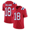 Johmsee NE.Patriots #18 Kyle Williams Player Red Limited Vapor F.U.S.E. Home Game Stitched Jerseys
