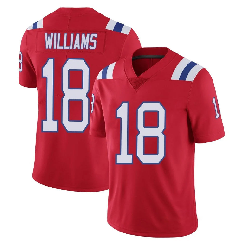 Johmsee NE.Patriots #18 Kyle Williams Player Red Limited Vapor F.U.S.E. Home Game Stitched Jerseys