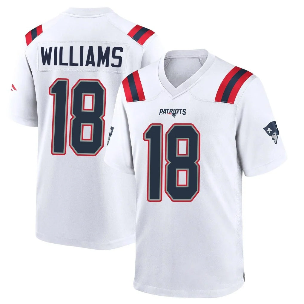 Johmsee NE.Patriots #18 Kyle Williams Player White Home Game Stitched Jerseys