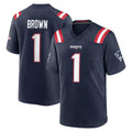 Johmsee NE.Patriots #1 A.J. Brown Player Navy Home Game Stitched Jerseys