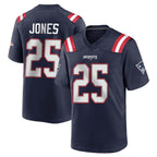 Johmsee NE.Patriots #25 Marcus Jones Player Navy Home Game Stitched Jerseys