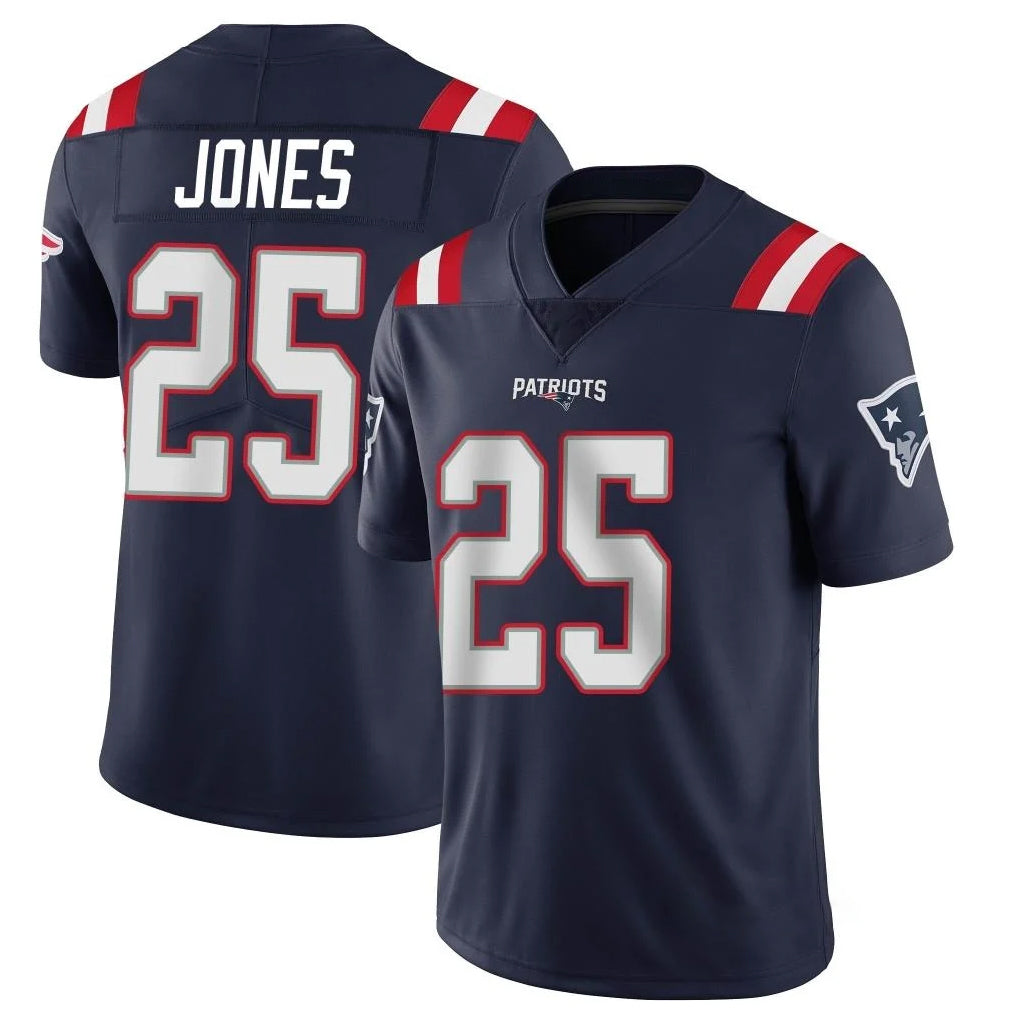 Johmsee NE.Patriots #25 Marcus Jones Player Navy Vapor Untouchable Home Game Stitched Jerseys