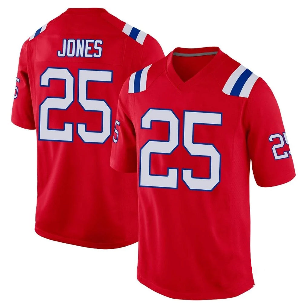 Johmsee NE.Patriots #25 Marcus Jones Player Red Home Game Stitched Jerseys
