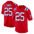 Johmsee NE.Patriots #25 Marcus Jones Player Red Home Game Stitched Jerseys