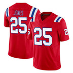 Johmsee NE.Patriots #25 Marcus Jones Player Red Limited Vapor F.U.S.E. Home Game Stitched Jerseys