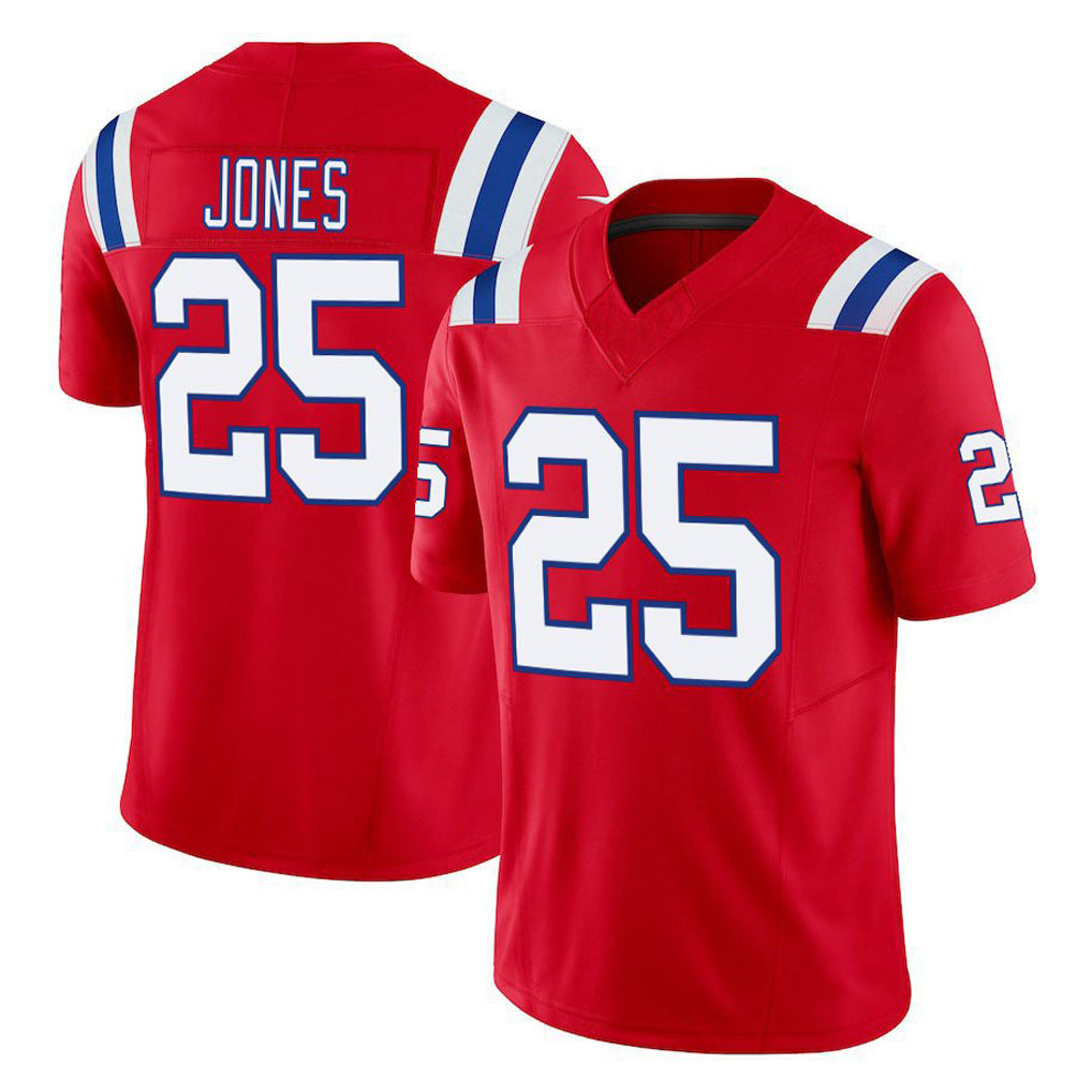 Johmsee NE.Patriots #25 Marcus Jones Player Red Limited Vapor F.U.S.E. Home Game Stitched Jerseys