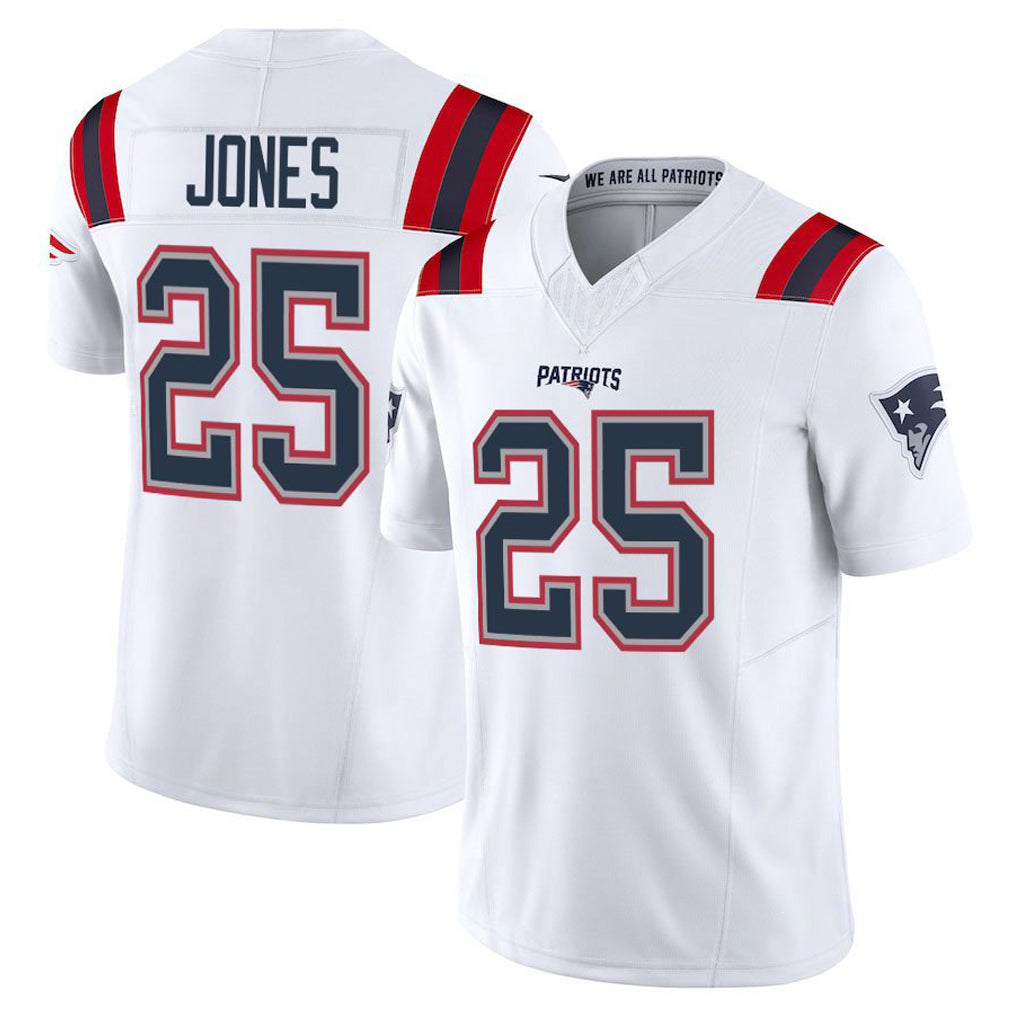 Johmsee NE.Patriots #25 Marcus Jones Player White Limited Vapor F.U.S.E. Home Game Stitched Jerseys