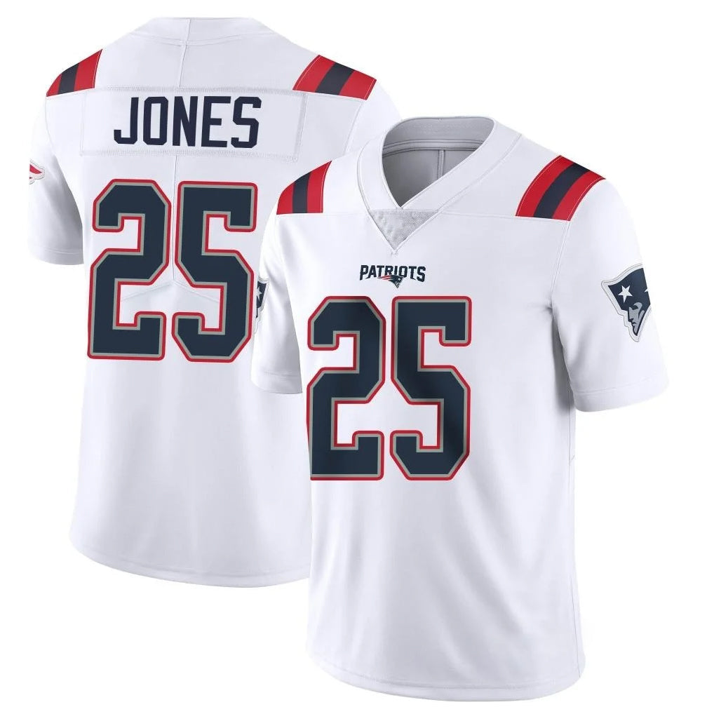 Johmsee NE.Patriots #25 Marcus Jones Player White Vapor Untouchable Home Game Stitched Jerseys