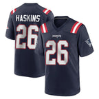 Johmsee NE.Patriots #26 Hassan Haskins Navy Home Game Stitched Jerseys