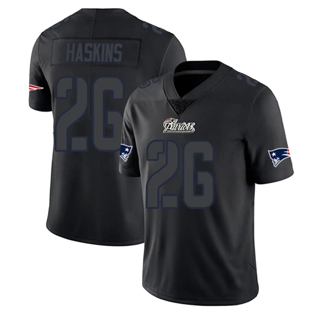 Johmsee NE.Patriots #26 Hassan Haskins Player Black Impact LImited Home Game Stitched Jerseys