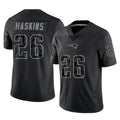 Johmsee NE.Patriots #26 Hassan Haskins Player Black Reflective LImited Home Game Stitched Jerseys