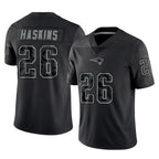 Johmsee NE.Patriots #26 Hassan Haskins Player Black Reflective LImited Home Game Stitched Jerseys