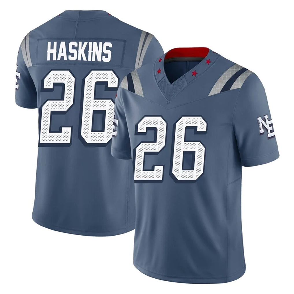 Johmsee NE.Patriots #26 Hassan Haskins Player Blue Limited Rivalries Collection Home Game Stitched Jerseys