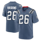 Johmsee NE.Patriots #26 Hassan Haskins Player Blue Rivalries Collection Home Game Stitched Jerseys