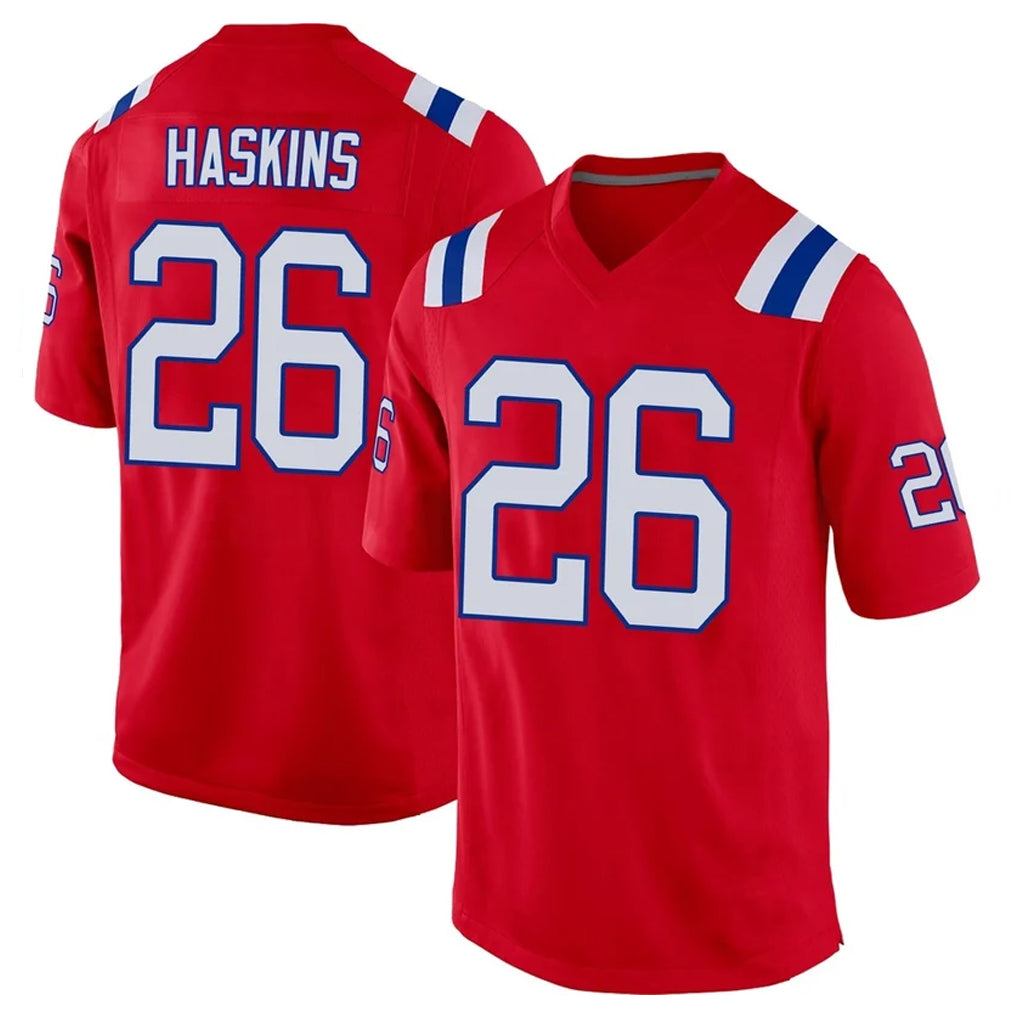 Johmsee NE.Patriots #26 Hassan Haskins Player Red Home Game Stitched Jerseys