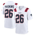 Johmsee NE.Patriots #26 Hassan Haskins Player White Home Game Stitched Jerseys
