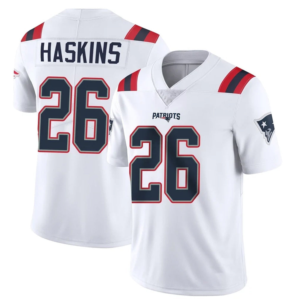 Johmsee NE.Patriots #26 Hassan Haskins Player White Vapor Untouchable Home Game Stitched Jerseys
