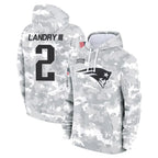 Johmsee NE.Patriots #2 Harold Landry III Player Arctic Camo Salute to Service Pullover Hoodies Limited Game Stitched Jerseys