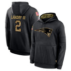 Johmsee NE.Patriots #2 Harold Landry III Player Black Salute to Service Hoodies Limited Game Stitched Jerseys