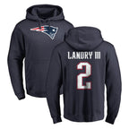 Johmsee NE.Patriots #2 Harold Landry III Player Navy LOGO Pullover Hoodies Home Game Stitched Jerseys