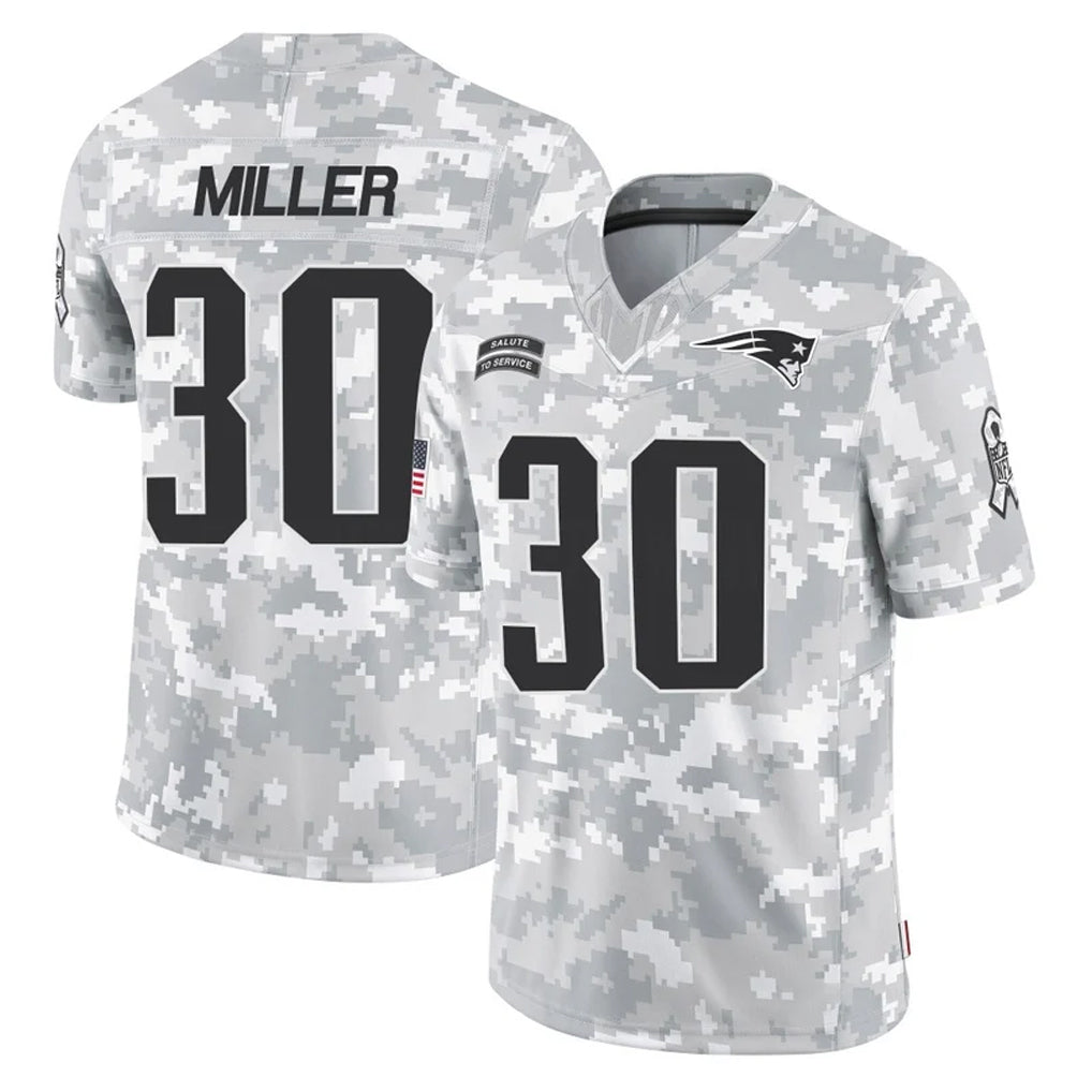 Johmsee NE.Patriots #30 Jam Miller Player Arctic Camo Salute To Service Limited Game Stitched Jerseys