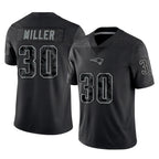 Johmsee NE.Patriots #30 Jam Miller Player Black Reflective LImited Home Game Stitched Jerseys