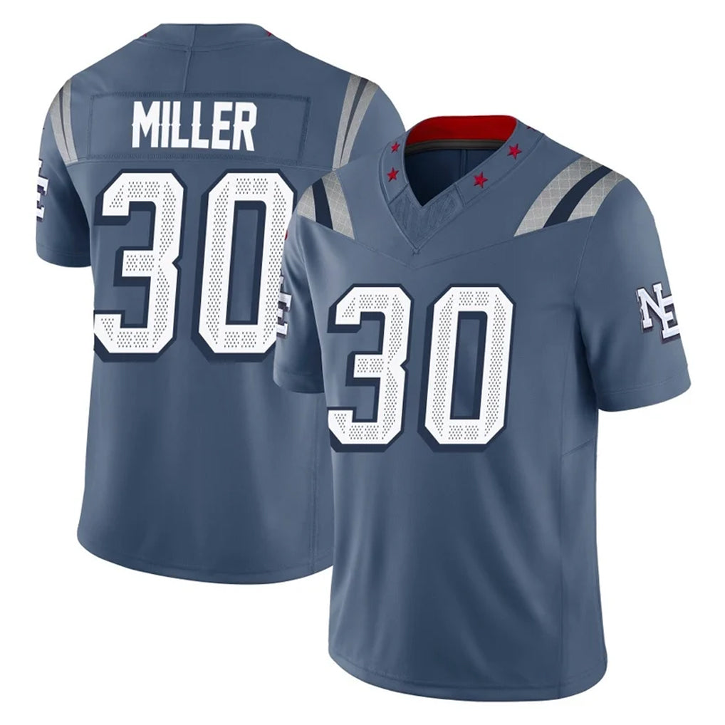 Johmsee NE.Patriots #30 Jam Miller Player Blue Limited Rivalries Collection Home Game Stitched Jerseys