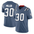 Johmsee NE.Patriots #30 Jam Miller Player Blue Limited Rivalries Collection Home Game Stitched Jerseys