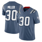 Johmsee NE.Patriots #30 Jam Miller Player Blue Limited Rivalries Collection Home Game Stitched Jerseys