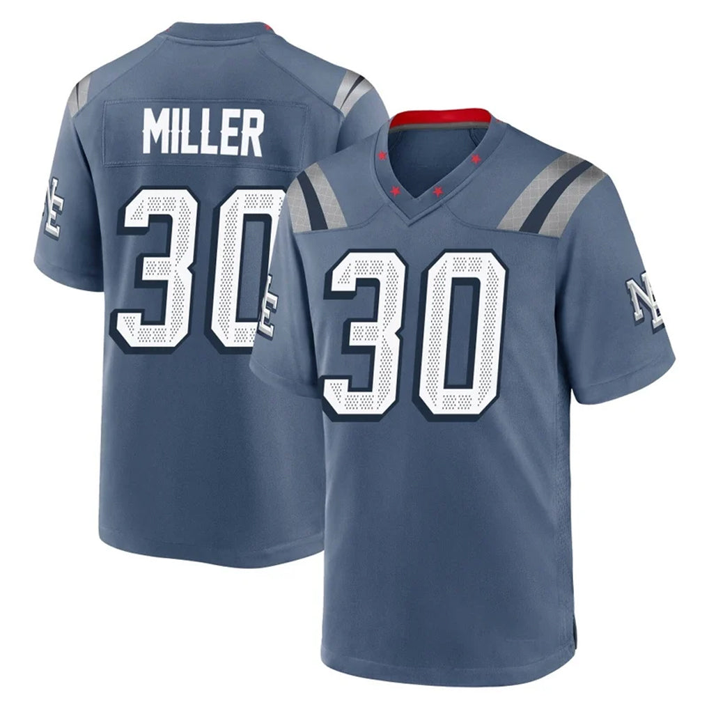 Johmsee NE.Patriots #30 Jam Miller Player Blue Rivalries Collection Home Game Stitched Jerseys