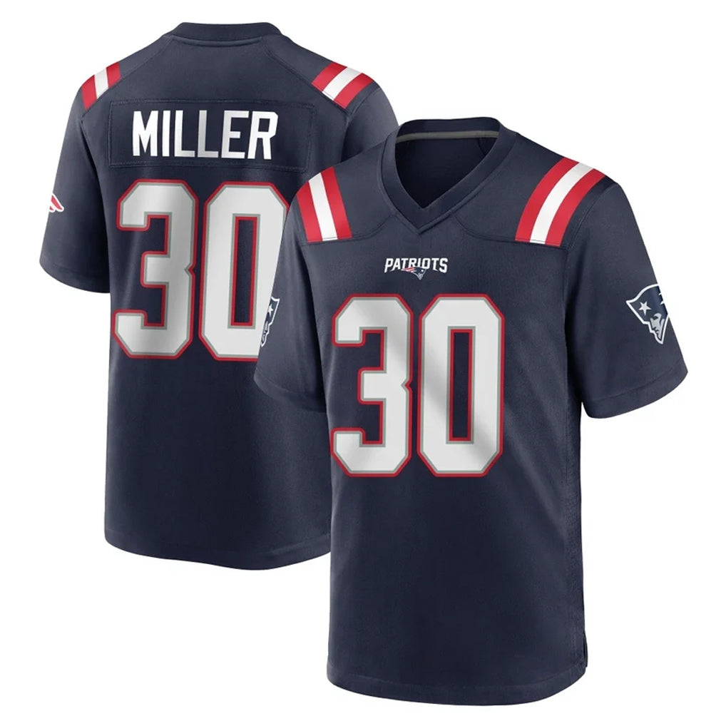 Johmsee NE.Patriots #30 Jam Miller Player Navy Home Game Stitched Jerseys