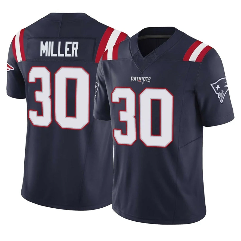 Johmsee NE.Patriots #30 Jam Miller Player Navy Limited Vapor F.U.S.E. Home Game Stitched Jerseys