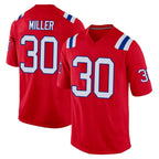 Johmsee NE.Patriots #30 Jam Miller Player Red Home Game Stitched Jerseys