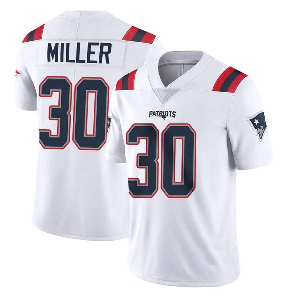 Johmsee NE.Patriots #30 Jam Miller Player White Vapor Untouchable Home Game Stitched Jerseys