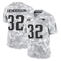 Johmsee NE.Patriots #32 TreVeyon Henderson Player Arctic Camo Salute To Service Limited Game Stitched Jerseys