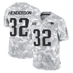 Johmsee NE.Patriots #32 TreVeyon Henderson Player Arctic Camo Salute To Service Limited Game Stitched Jerseys