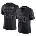 Johmsee NE.Patriots #32 TreVeyon Henderson Player Black Reflective LImited Home Game Stitched Jerseys
