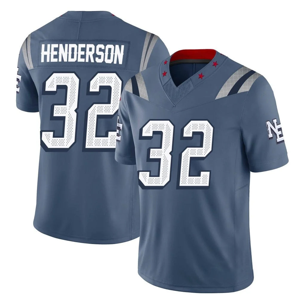 Johmsee NE.Patriots #32 TreVeyon Henderson Player Blue Limited Rivalries Collection Home Game Stitched Jerseys
