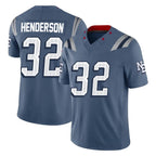 Johmsee NE.Patriots #32 TreVeyon Henderson Player Blue Limited Rivalries Collection Home Game Stitched Jerseys