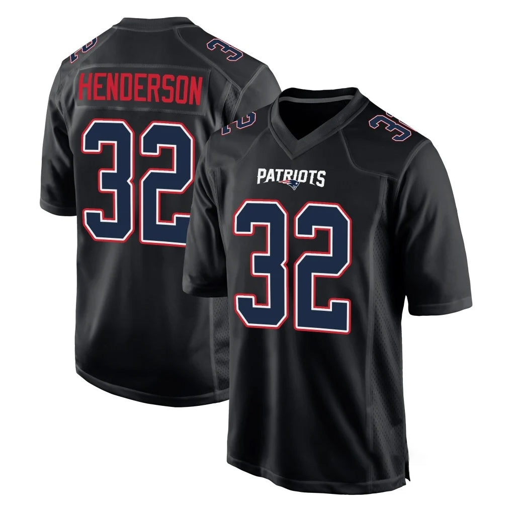 Johmsee NE.Patriots #32 TreVeyon Henderson Player Carbon Fashion Limited Home Game Stitched Jerseys
