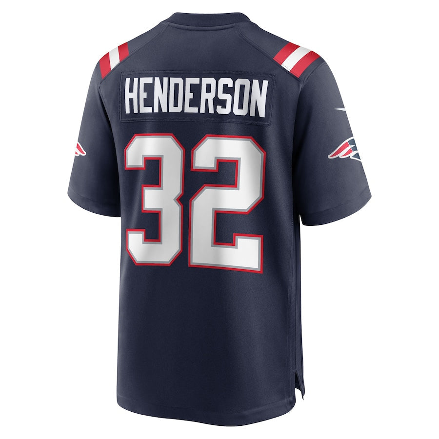 Johmsee NE.Patriots #32 TreVeyon Henderson Player Navy Home Game Stitched Jerseys