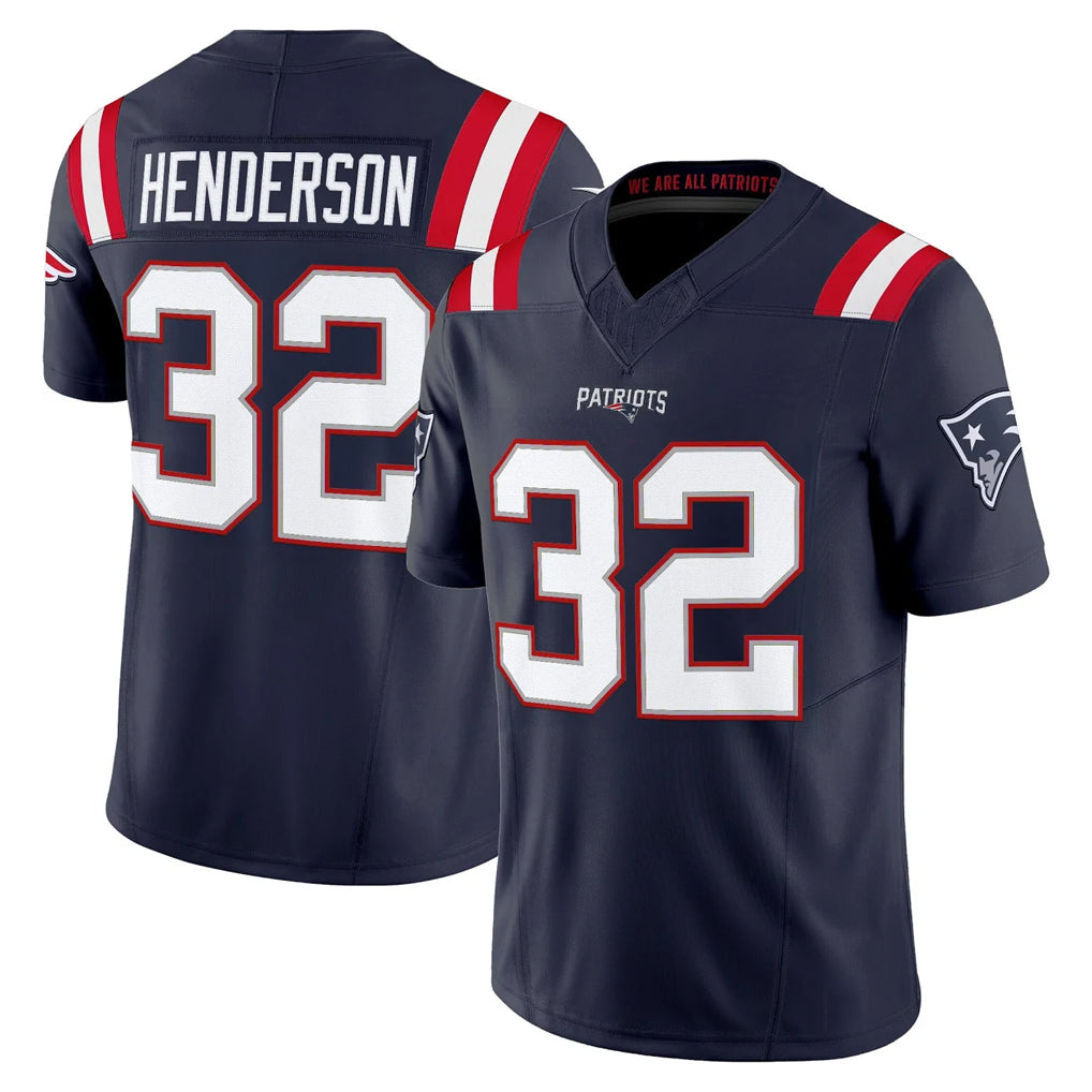 Johmsee NE.Patriots #32 TreVeyon Henderson Player Navy Limited Vapor F.U.S.E. Home Game Stitched Jerseys