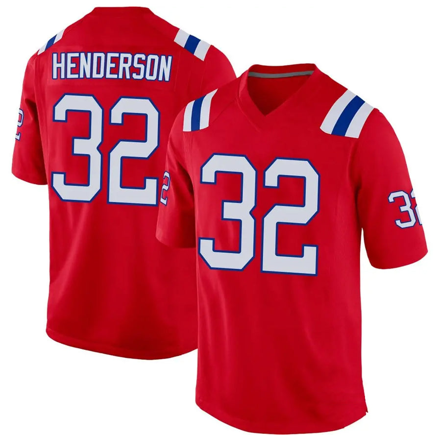 Johmsee NE.Patriots #32 TreVeyon Henderson Player Red Home Game Stitched Jerseys
