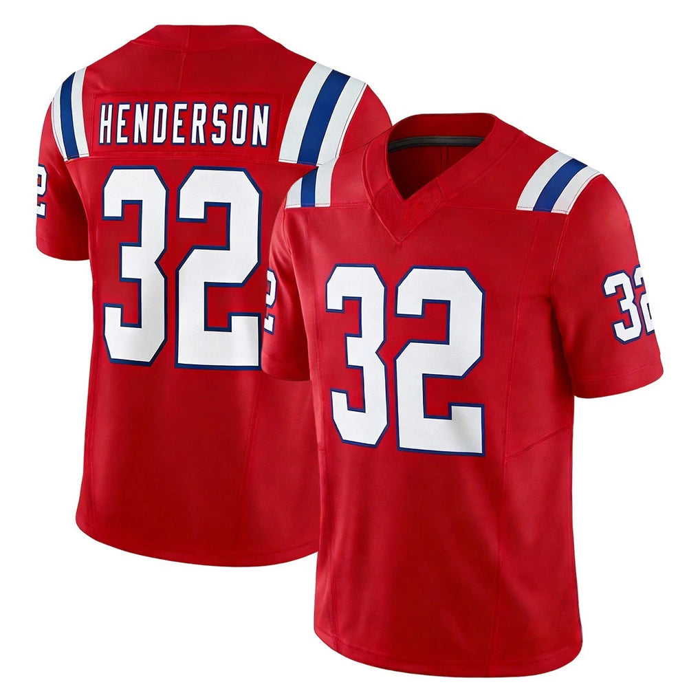 Johmsee NE.Patriots #32 TreVeyon Henderson Player Red Limited Vapor F.U.S.E. Home Game Stitched Jerseys