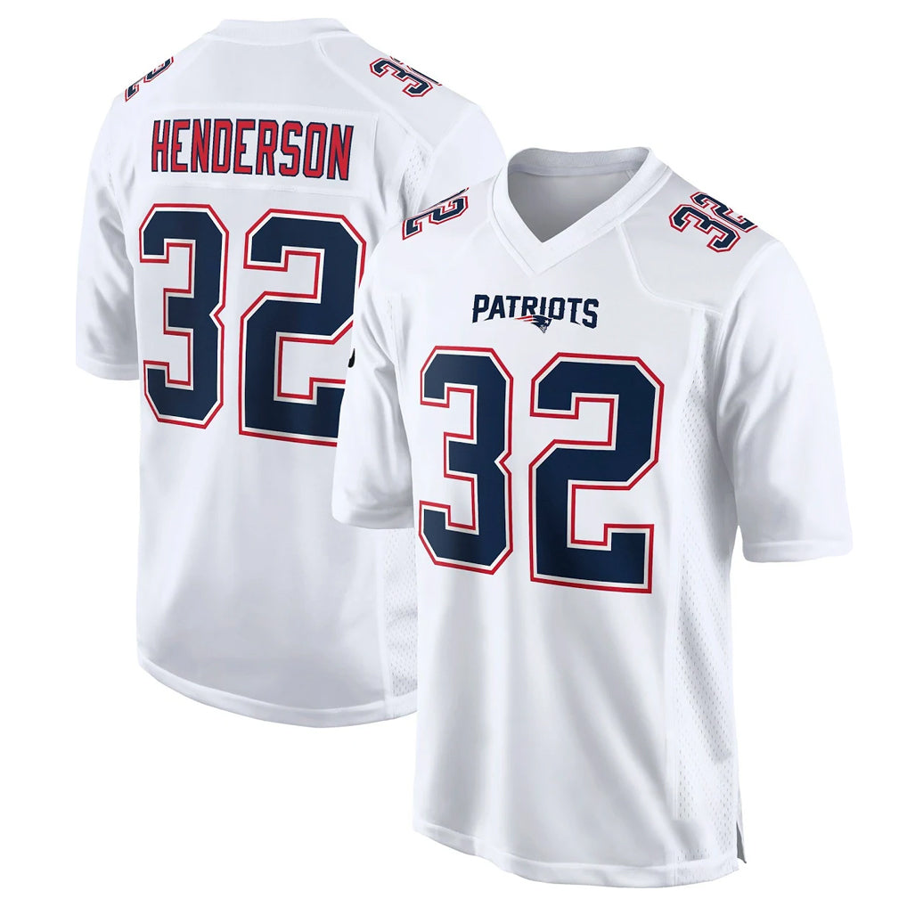 Johmsee NE.Patriots #32 TreVeyon Henderson Player White Fashion Limited Home Game Stitched Jerseys