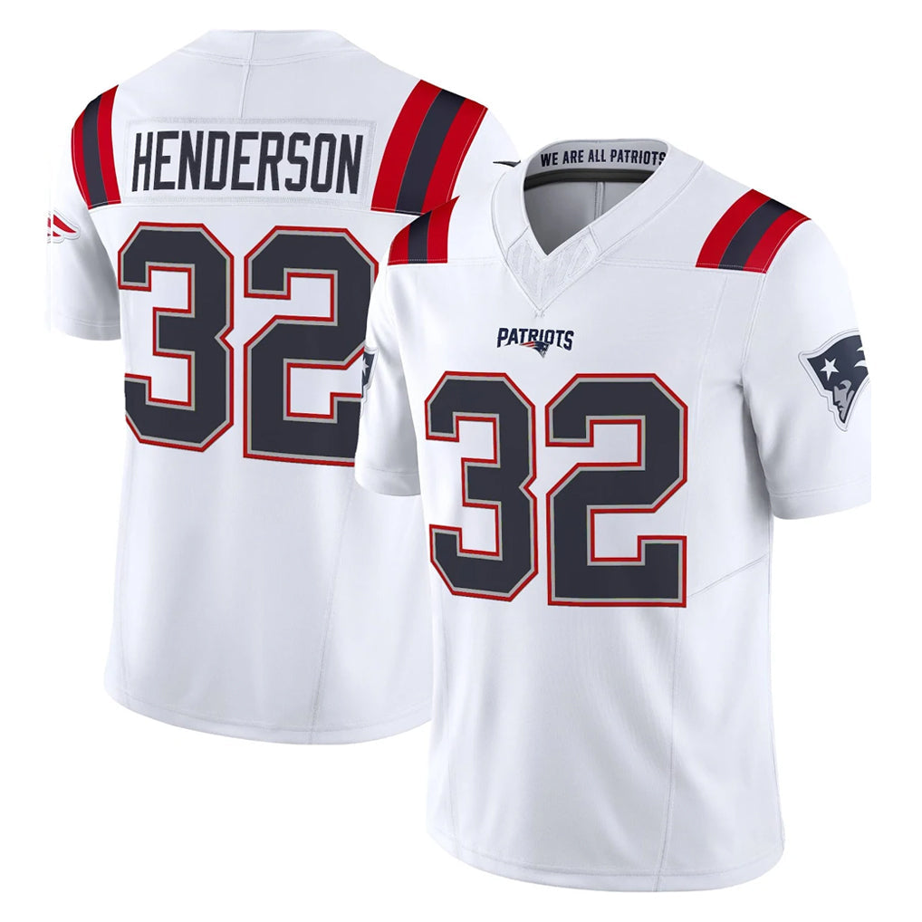 Johmsee NE.Patriots #32 TreVeyon Henderson Player White Limited Vapor F.U.S.E. Home Game Stitched Jerseys
