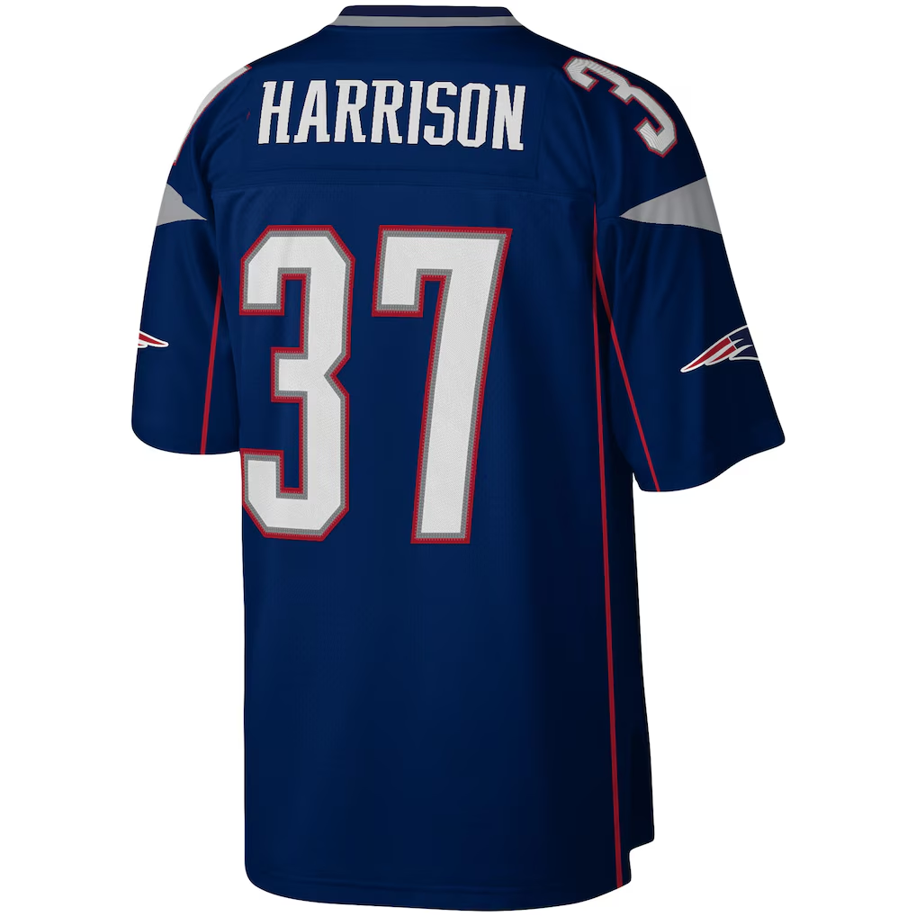 Johmsee NE.Patriots #37 Rodney Harrison Mitchell & Ness Navy Legacy Replica Jersey Stitched Puhic