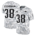 Johmsee NE.Patriots #38 Rhamondre Stevenson Player Arctic Camo Salute To Service Limited Game Stitched Jerseys